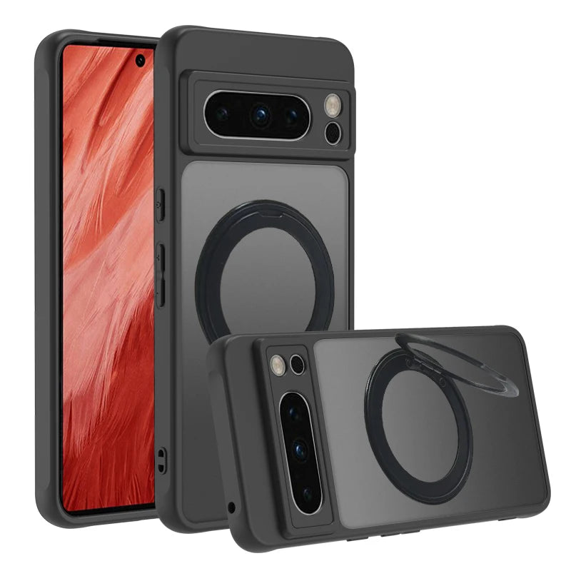 Google Pixel Mattee Wireless Charging Case With Kickstand Ringholder - Styleeo