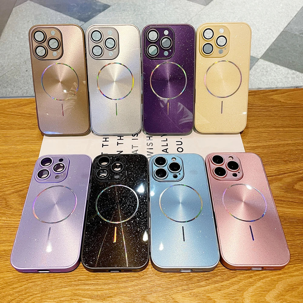 Magsafe iPhone Case | Luxry Glitter Aurora Glossy Cover - Styleeo