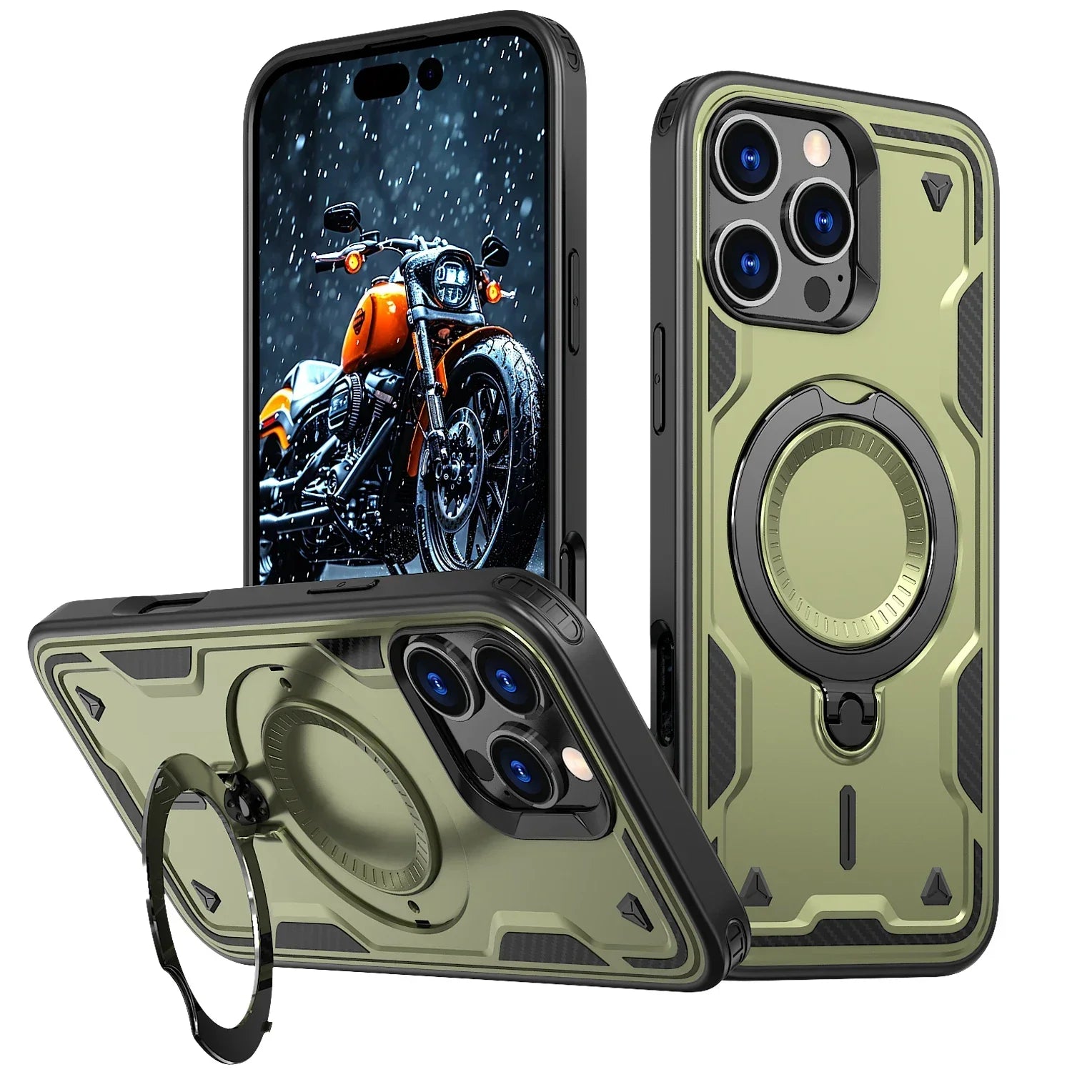Magnetic MagSafe iPhone Case With Rotatable Ringholder