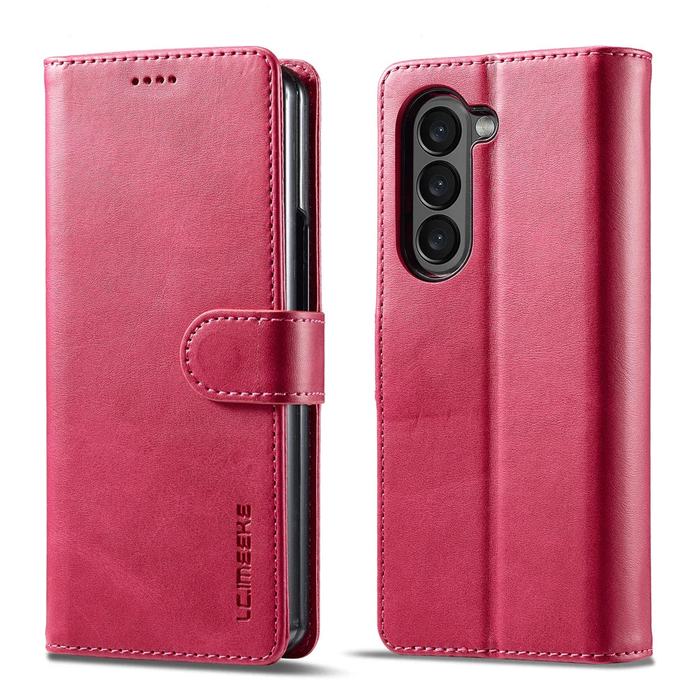 Magnetic Leather Samsung Z Fold Flip Cover Wallet Case