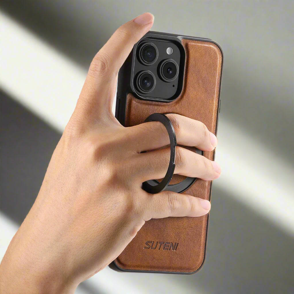 Leather iPhone Case MagSafe Ringholder Cover - Styleeo