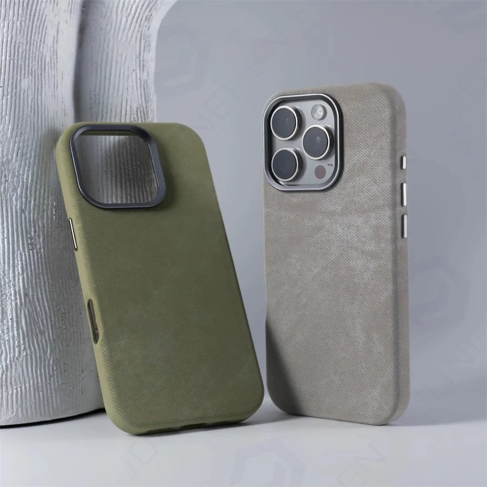 MagSafe iPhone Shockproof Flannel Fiber Case