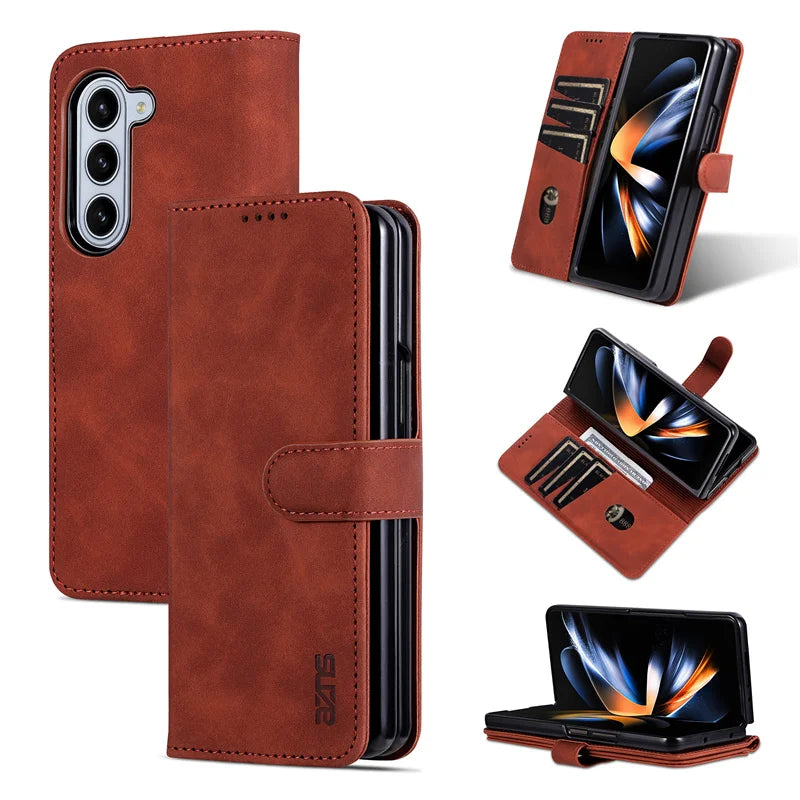 Leather Flip Cover Samsung Z Fold Magnetic Wallet Case