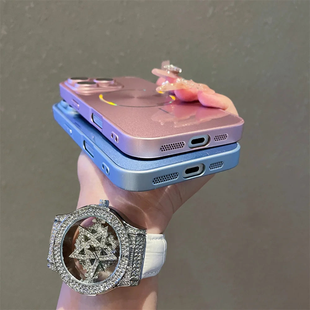 Magsafe iPhone Case | Luxry Glitter Aurora Glossy Cover - Styleeo