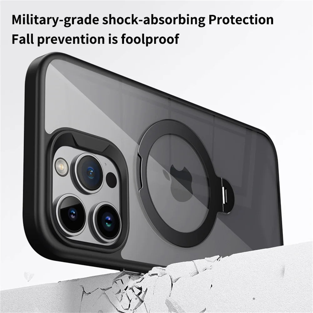 Shockproof iPhone Ring Holder Clear Case - Styleeo