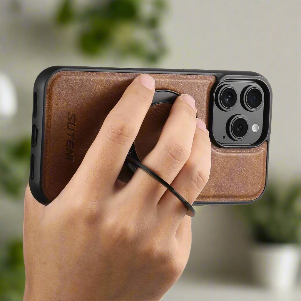 Leather iPhone Case MagSafe Ringholder Cover - Styleeo