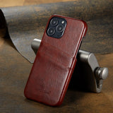 Leather iPhone 16/15/14 Back Cover Cardholder Case