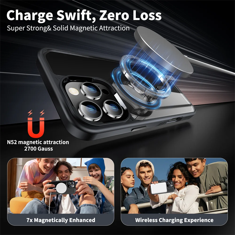 iPhone MagSafe Clear Case | Luxury Acrylic Shockproof Cover - Styleeo