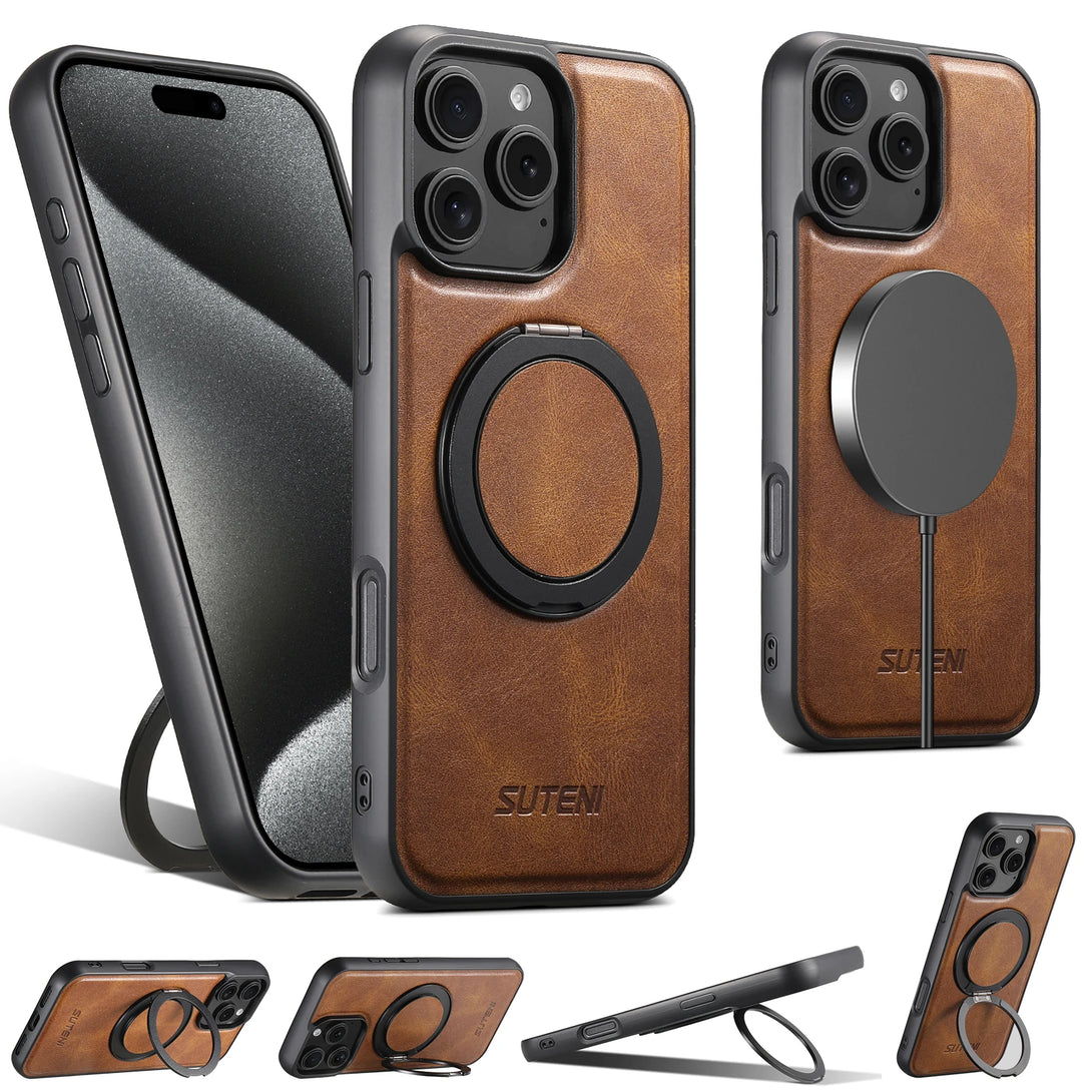 Leather iPhone Case MagSafe Ringholder Cover - Styleeo