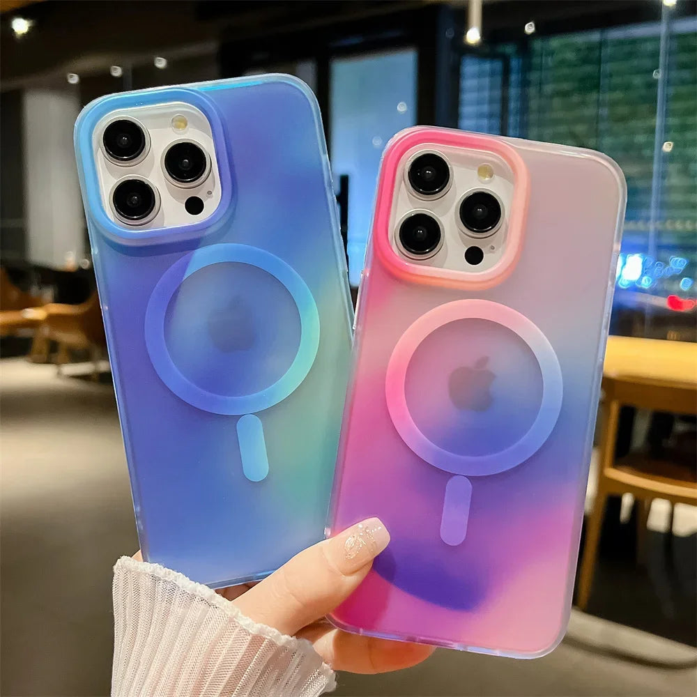 MagSafe iPhone Case | Gradient Matte Shockproof Cover - Styleeo