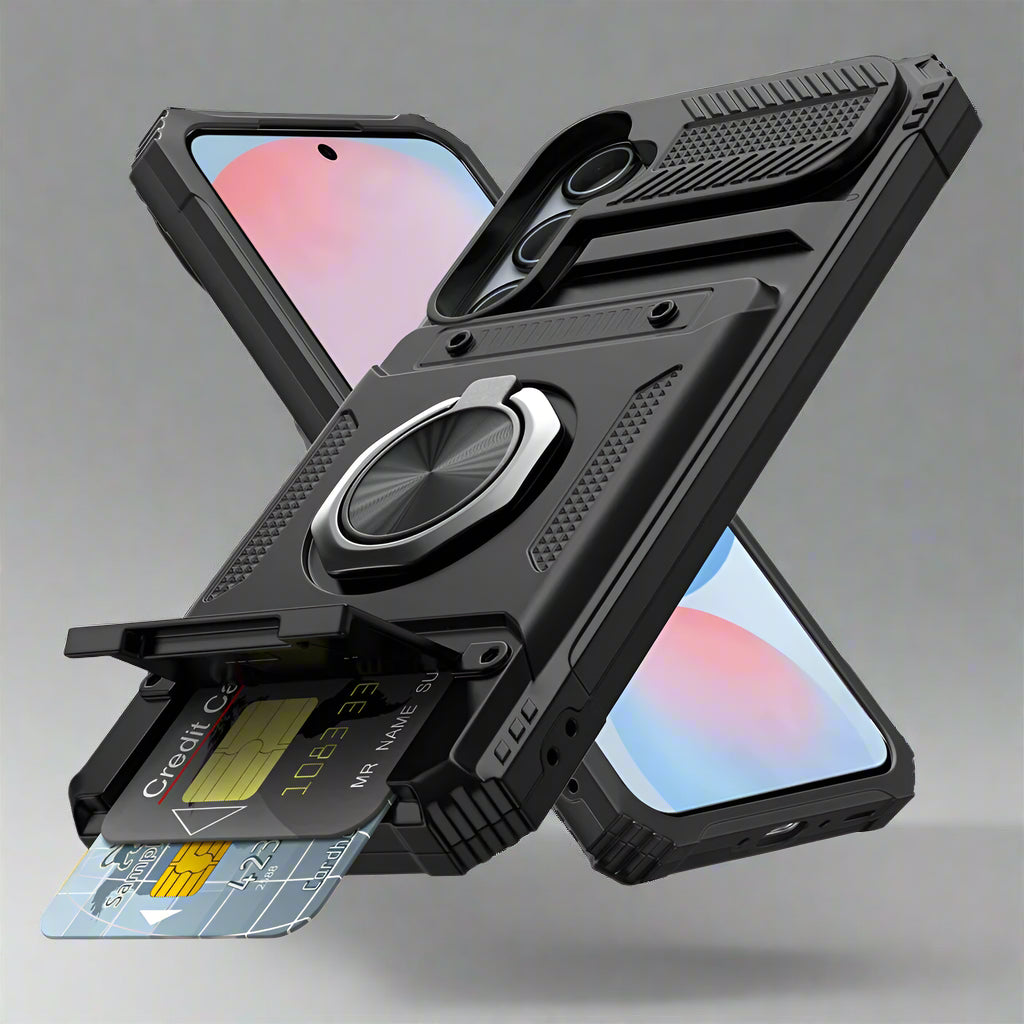 Shockproof Samsung Cardholder Case With Magnetic Ring Holder