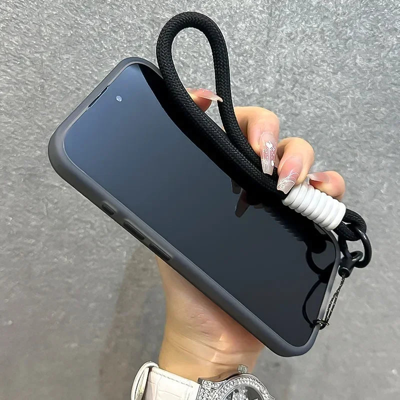 Magsafe iPhone Case | Matte Soft TPU Cover With Wrist Strap - Styleeo