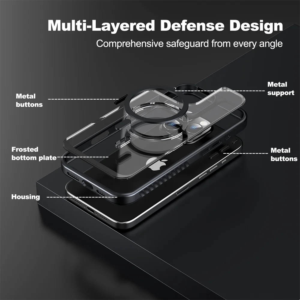 iPhone MagSafe Clear Case | Luxury Acrylic Shockproof Cover - Styleeo