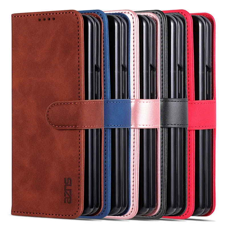 Leather Flip Cover Samsung Z Fold Magnetic Wallet Case