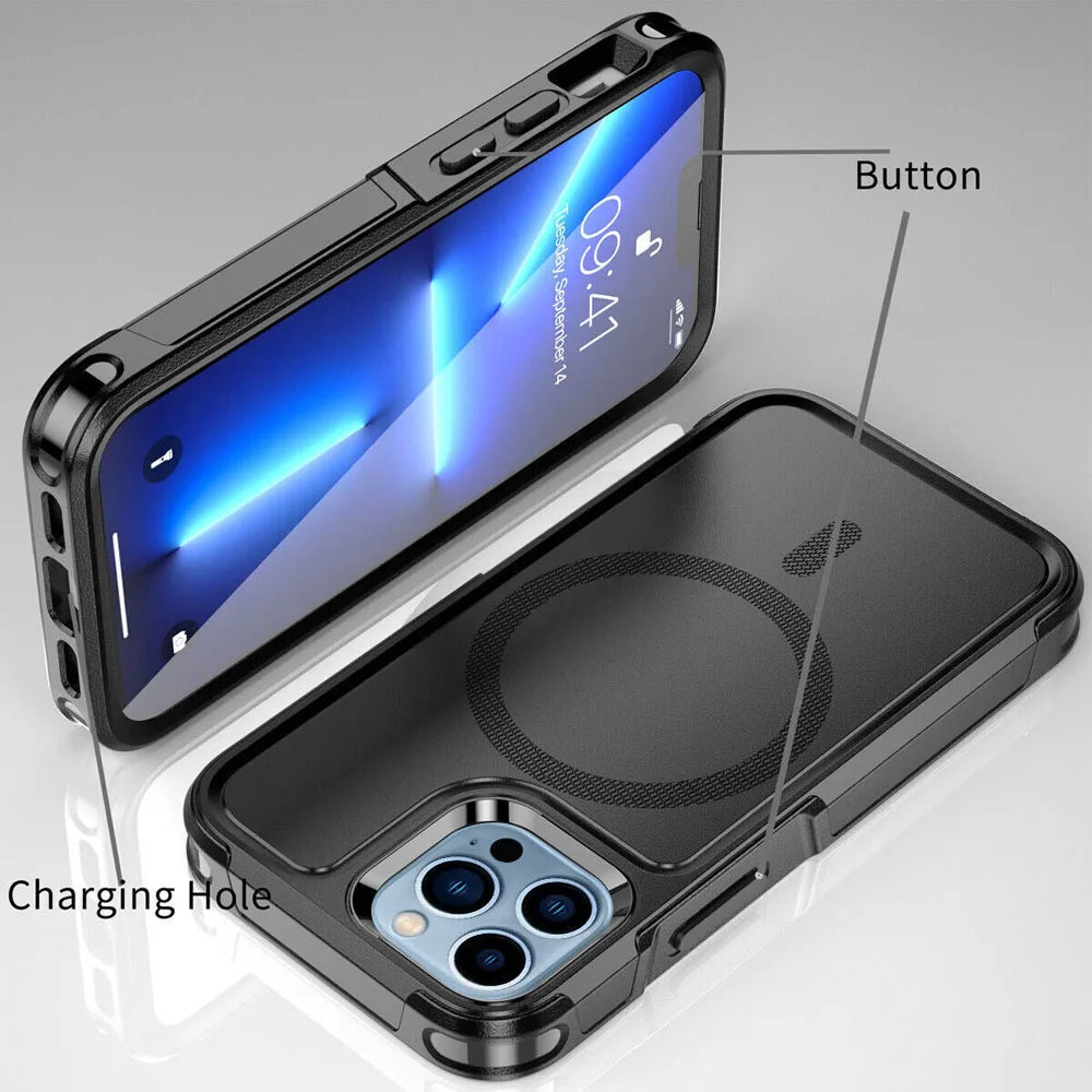 MagSafe iPhone Case | Shockproof Rugged Hybrid Cover - Styleeo