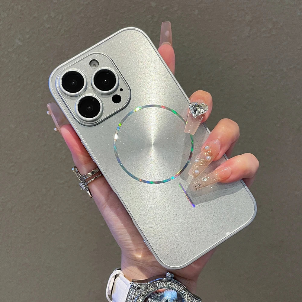 Magsafe iPhone Case | Luxry Glitter Aurora Glossy Cover - Styleeo