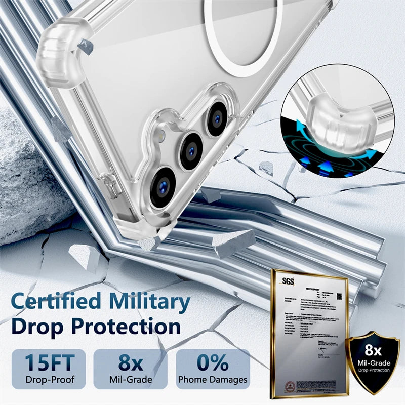 Shockproof Samsung Galaxy Wireless Charging Clear Case - Styleeo