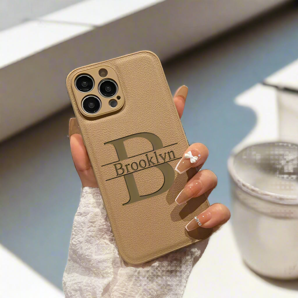 Laser Engraving Personalised iPhone Leather Case - Styleeo
