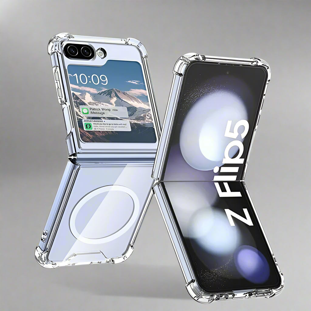 Samsung Galaxy Z Flip Transparent Case | Shockproof MagSafe Wireless Charging Cover