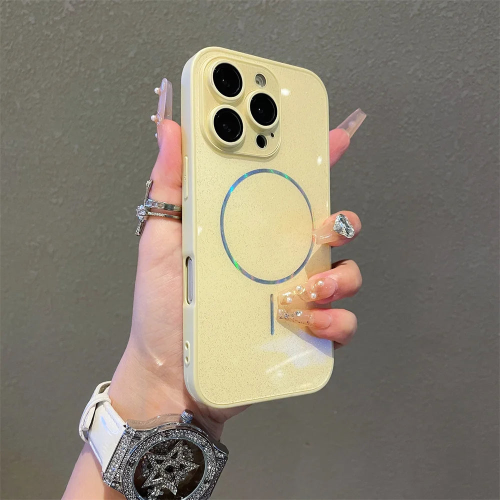Magsafe iPhone Case | Luxry Glitter Aurora Glossy Cover - Styleeo