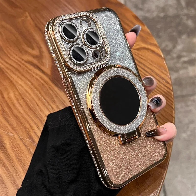 Diamond Glitter Mirror iPhone 16/15 Magsafe Clear Case