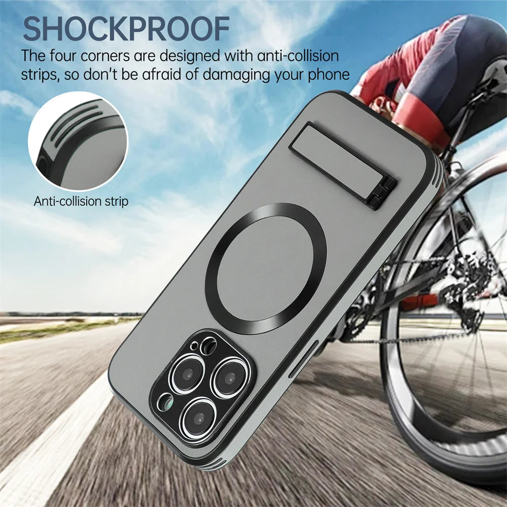 iPhone MagSafe Case | Shockproof Magnetic PU Leather Stand Cover | Styleeo