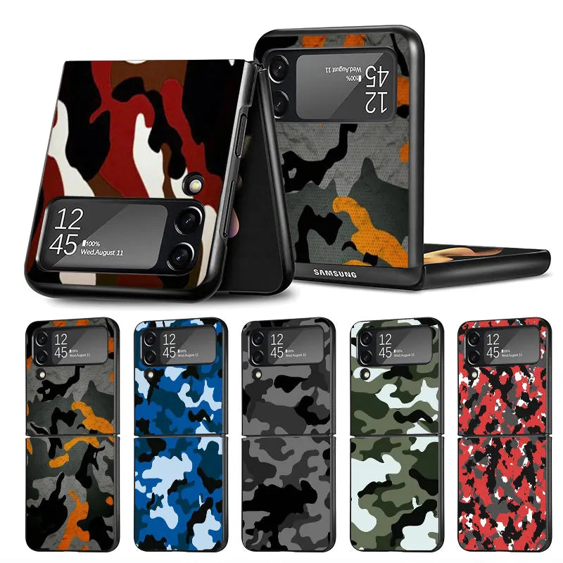 Camouflage Back Cover Samsung Z Flip Shockproof Protective Case