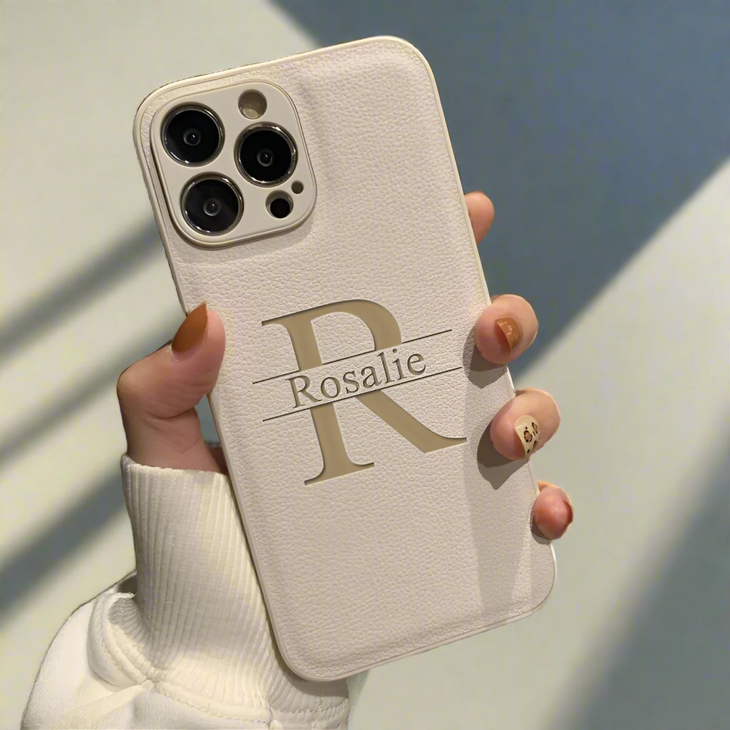 Laser Engraving Personalised iPhone Leather Case - Styleeo