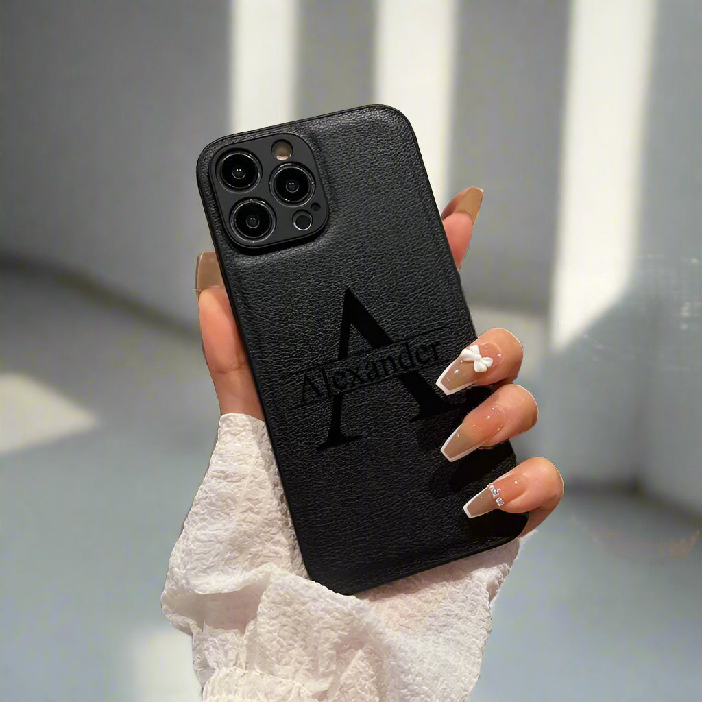 Laser Engraving Personalised iPhone Leather Case - Styleeo