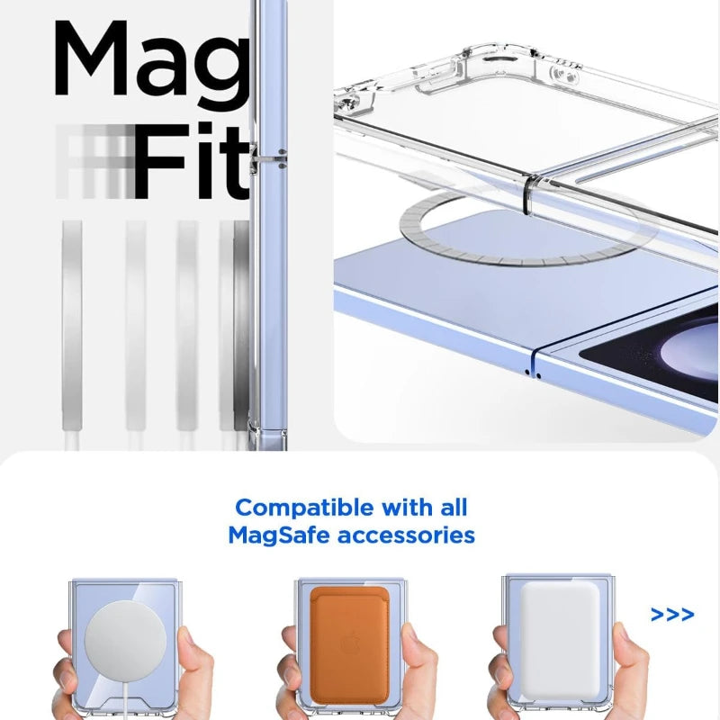 Samsung Galaxy Z Flip Transparent Case | Shockproof MagSafe Wireless Charging Cover - Styleeo