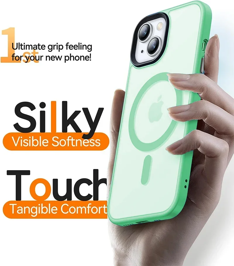 iPhone MagSafe Case | Shockproof Hybrid Matte Magnetic Cover - Styleeo
