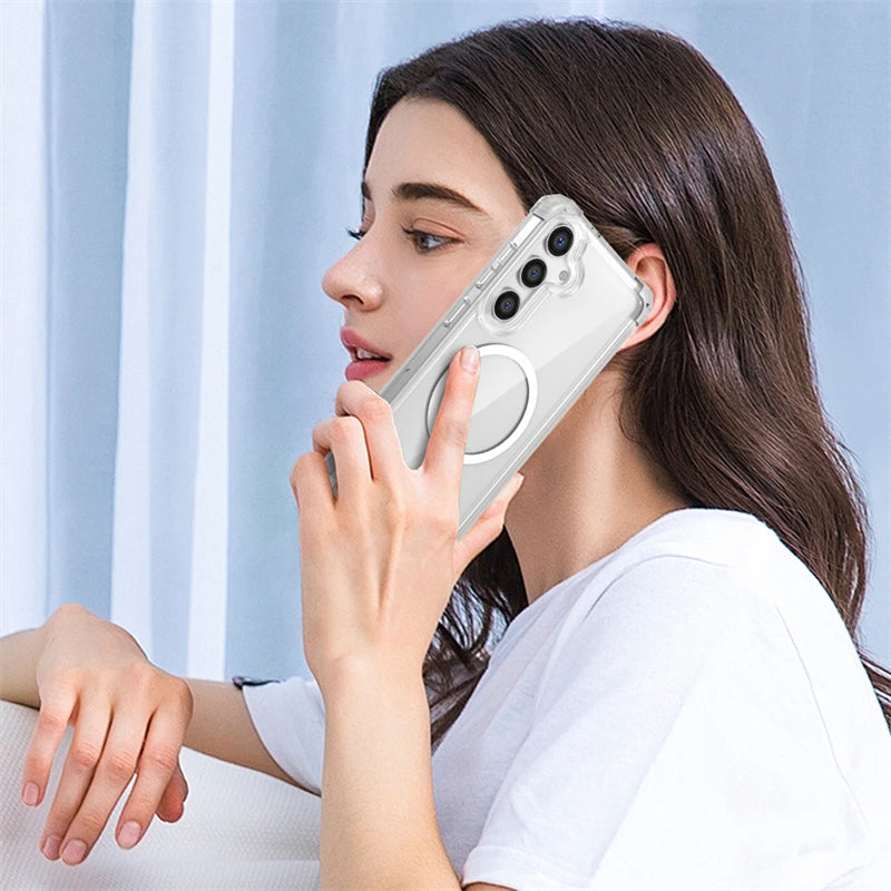 Shockproof Samsung Galaxy Wireless Charging Clear Case - Styleeo