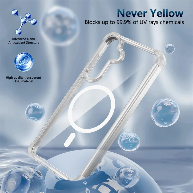Shockproof Samsung Galaxy Wireless Charging Clear Case - Styleeo
