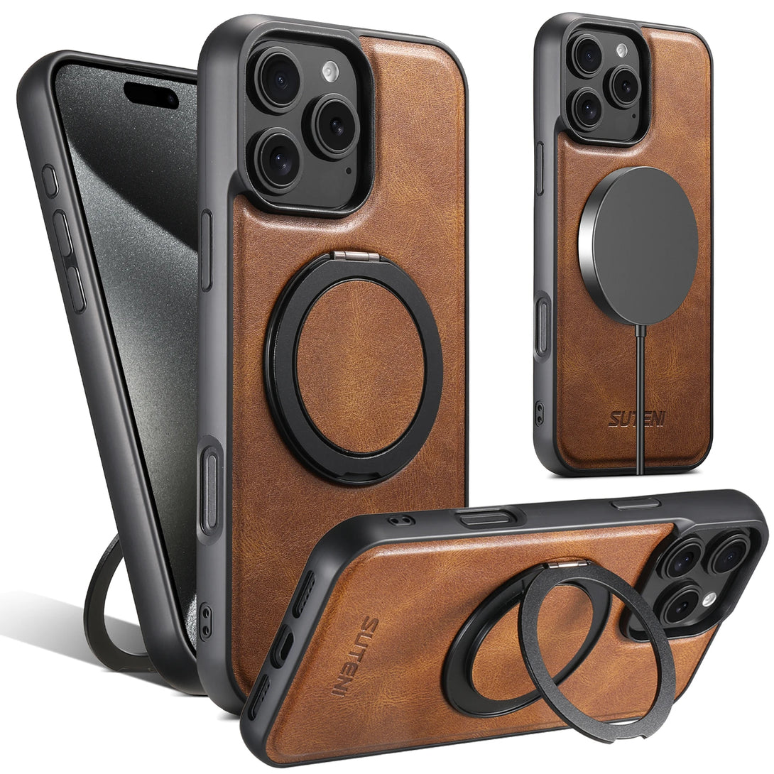 Leather iPhone Case MagSafe Ringholder Cover - Styleeo