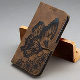 Butterfly Leather iPhone Magnetic Flip Cover Wallet Case