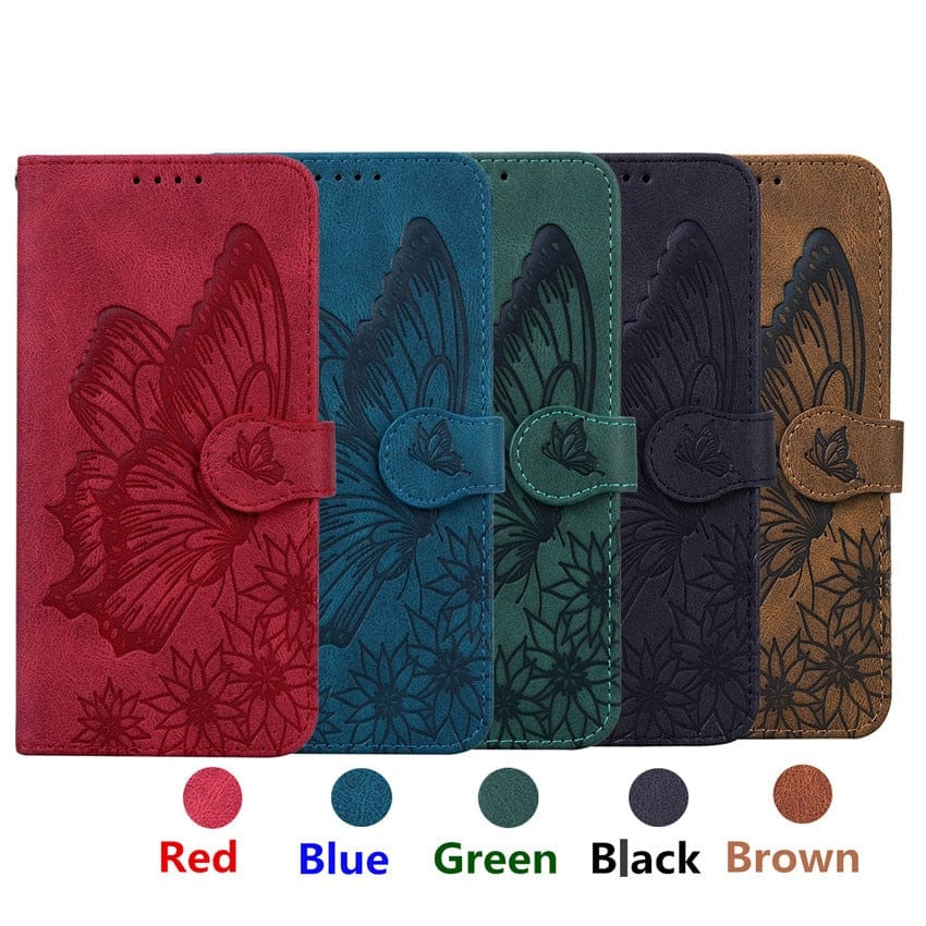 Butterfly Leather Flip Wallet Case For iPhone 14/13/12/Pro/Max/Plus Styleeo