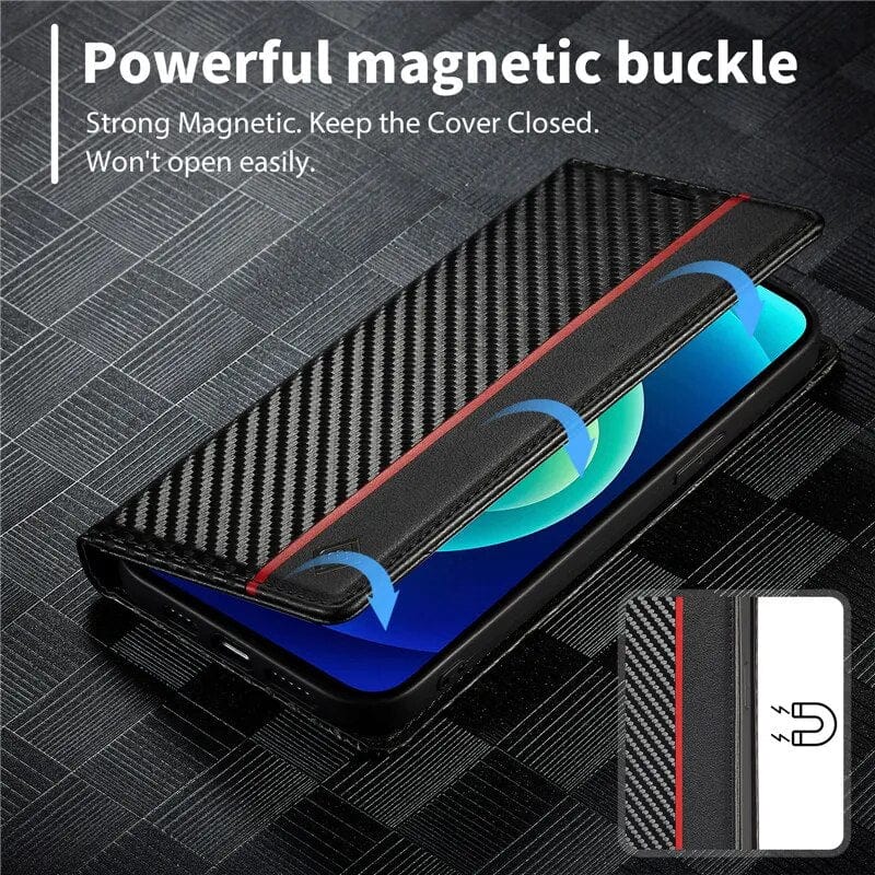 Carbon Fiber Leather Flip Cover iPhone Wallet Case iPhone Carbon Fiber Flip Wallet Case Styleeo