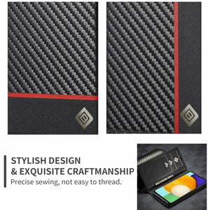 Carbon Fiber Samsung Galaxy S22/S21/S20 Wallet Case | Premium Leather Magnetic Cover carbon fiber wallet case for samsung S22/S21/S20 Styleeo