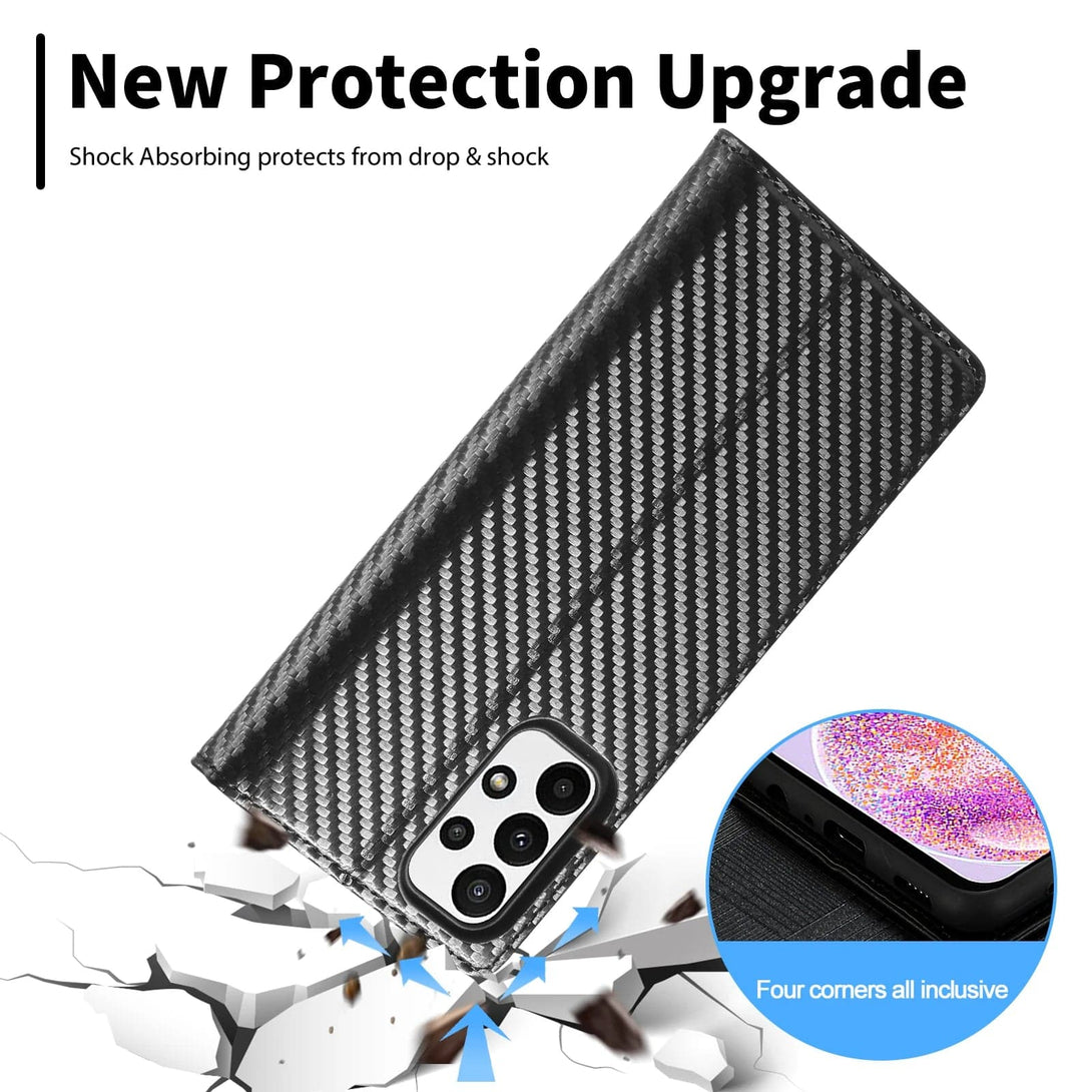 Carbon Fiber Samsung Galaxy S22/S21/S20 Wallet Case | Premium Leather Magnetic Cover carbon fiber wallet case for samsung S22/S21/S20 Styleeo