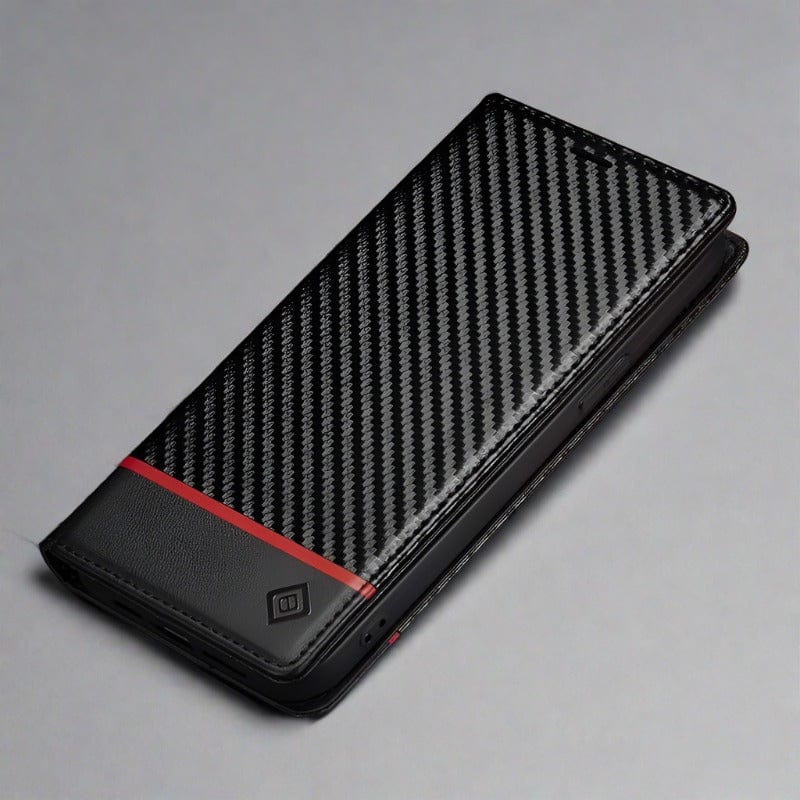 Carbon Fiber Samsung Phone Cases | Cardholder Magnetic Leather Wallet