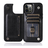 Cardholder Leather Case For iPhone 11/X/7/8/6/SE iPhone 11 / Black Cardholder Case For iPhone 11/X/7/8/6/SE Styleeo