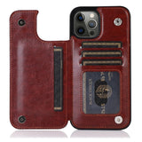 Cardholder Leather Case For iPhone 11/X/7/8/6/SE iPhone 11 / Brown Cardholder Case For iPhone 11/X/7/8/6/SE Styleeo