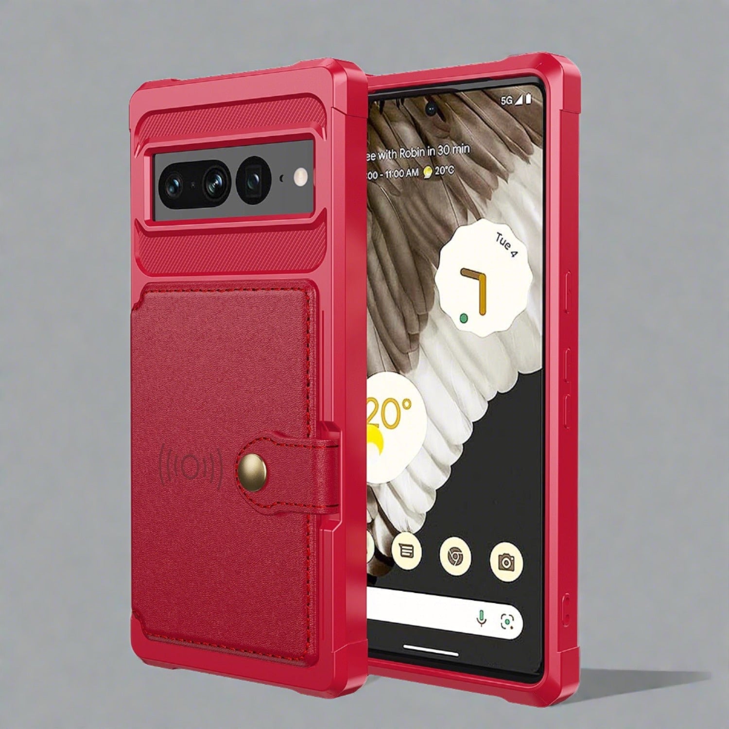 Shockproof Leather Flip Cardholder Case For Google Pixel 7/7Pro/7A Red / Google Pixel 7 Cardholder Case For Google Pixel 7/7Pro/7A Styleeo