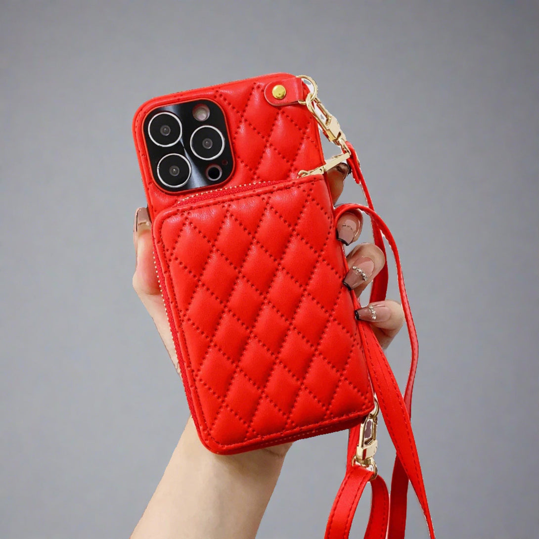 Crossbody iPhone Wallet Case-red-styleeo