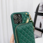 Crossbody Zipper Cardholder iPhone Leather Wallet Case