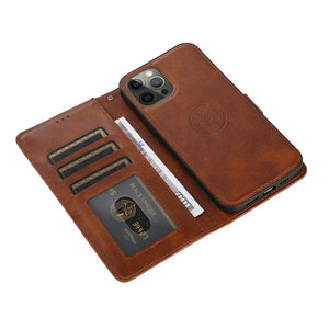 2 In 1 Detachable Magnetic Leather Wallet Case For iPhone 14/13/12 Series Styleeo