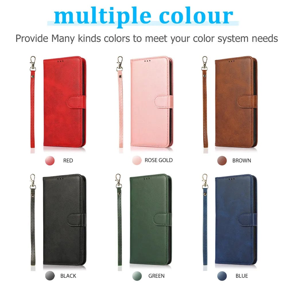 2 In 1 Detachable Magnetic Leather Wallet Case For iPhone 14/13/12 Series Styleeo
