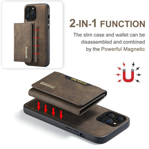 2 In 1 Detachable Magnetic Leather Wallet Case for iPhone 14/13/12 Styleeo