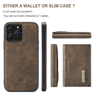 2 In 1 Detachable Magnetic Leather Wallet Case for iPhone 14/13/12 Styleeo