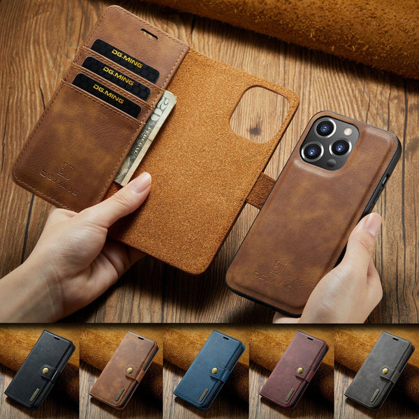 Detachable Magnetic Leather Wallet Case for iPhone 14/Pro/Max/Plus Styleeo